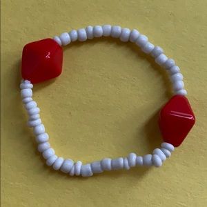 red/white bracelet